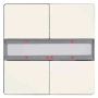 UP 286/13 - Pulsador doble KNX UP 286/13 gama Delta i-system, color neutro blanco titán y con LED para Status por cada tecla.
