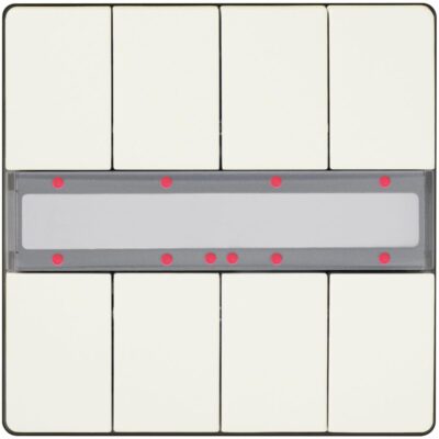 UP 287/13 – Pulsador cuádruple KNX UP 287/13 de la gama Delta i-system, color neutro blanco titán y con LED para Status por cada tecla.