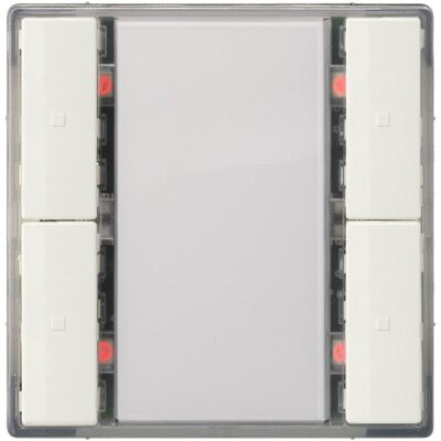 UP 221/12 – Pulsador simple KNX UP 221/12 de la gama Delta i-system, color neutro blanco titan y sin LED para Status.