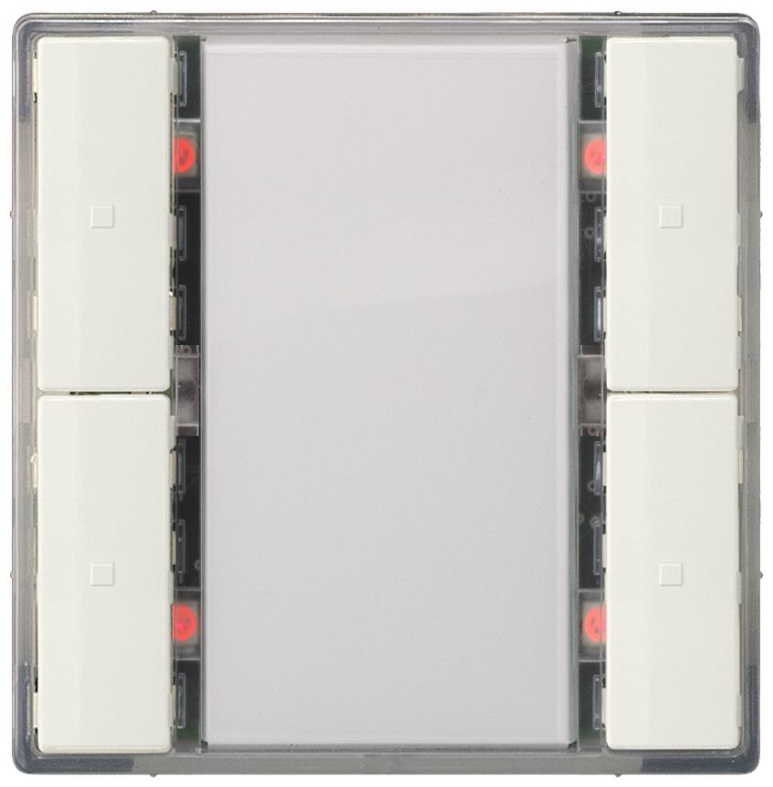 UP 221/12 - Pulsador simple KNX UP 221/12 de la gama Delta i-system, color neutro blanco titan y sin LED para Status.