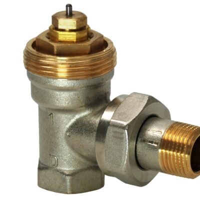 VEN215 – Válvula de radiador de 2 vías en ángulo, NF, sistema de 2 tubos, PN10, DN15, kvs 0,10…0,89 m³/h.