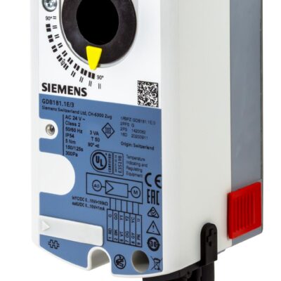 GLB181.1E/3 – Controlador compacto / actuador para la gestión VAV, 10 Nm (hasta 1,5 m²) con sonda incorporada de alta precisión (300 Pa), consigna 0… 10 VCC.