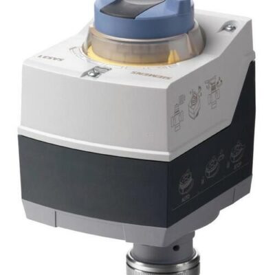 SAS81.00 – Actuador eléctrico 400N, carrera 5,5 mm, control 3 puntos, alimentación 24 VCA/CC. IP54, posicionamiento 120s, sin muelle. Tª del medio 1… 130°C.
