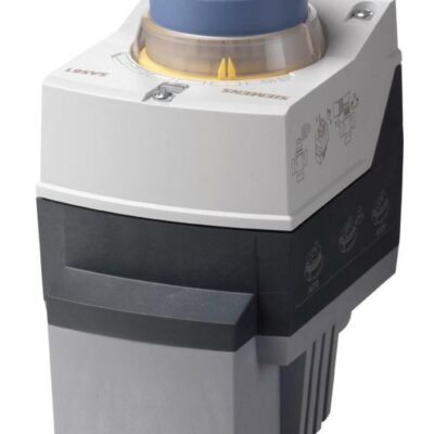 SAS61.33 – Actuador eléctrico 400N, carrera 5,5 mm, control proporcional, alimentación 24 VCA/CC. IP54, posicionamiento 30s. abrir 14 cerrar. Con muelle. Tª del medio 1… 130°C.