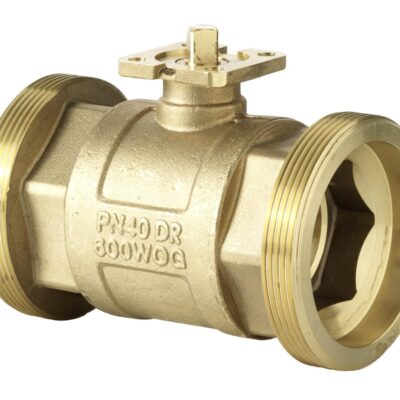 VAG61.40-16 – Válvula bola 2 vías isoporcentual para uso en circuito cerrado. Tª del medio -10…+120 ºC, PN40, rosca externa, DN40 Kvs = 16 m³/h.