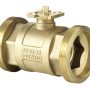 VAG61.40-16 - Válvula bola isoporcentual, cuerpo de válvula de latón. Rosca externa, DN40, 2-vías, Kv -16.