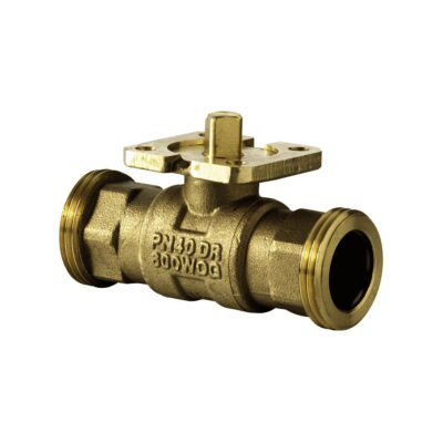 VAG61.32-10 – Válvula bola 2 vías isoporcentual para uso en circuito cerrado. Tª del medio -10…+120 ºC, PN40, rosca externa, DN32 Kvs = 10 m³/h.