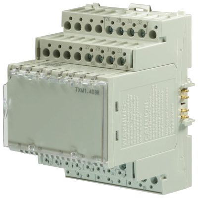 TXM1.4D3R – Módulo TX-I/O de 4 entradas digitales configurables individualmente para señales de estado, pulsos (hasta 10Hz). (copia)