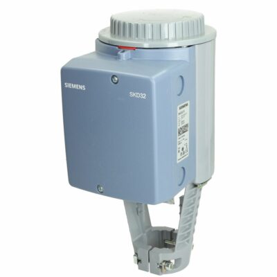 SKD32.21 – Actuador electro-hidráulico 1000N carrera 20 mm, control 3-puntos, alimentación 230 VCA, IP54, posicionamiento 120s abrir, 8s cerrar (muelle), Tª del medio -25…150°C.