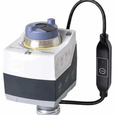 SAS61.03/MO – Actuador eléctrico 400N, carrera 5,5 mm, control proporcional, alimentación 24 VCA/CC. IP54, posicionamiento 30s. Sin muelle. Tª del medio 1… 130°C. Modbus.