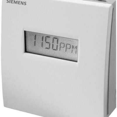 QPA2080D – Sensor de calidad de aire de ambiente CO2 y entrada para temperatura pasiva display, alimentación 24 VCA ±20 % o 15…35 VCC, señal 0..10 VCC, 0…5 VCC ó 4…20mA.