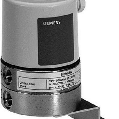 QBE63-DP02 – Sonda de presión diferencial IP65 para líquidos y gases ligeramente agresivos, alimentación 24 VCA/CC, señal 0..10 VCC, rango 0..20 kPa (0…0,2 bar), -10…80 ºC.