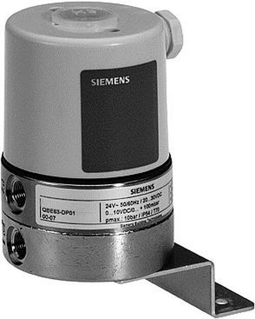QBE63-DP02 - Sonda de presión diferencial IP65, tomas de presión G 1/8 ". Para líquidos y gases ligeramente agresivos.