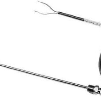QAE26.91 – Sonda pasiva de temperatura de inmersión con sensor LG-Ni1000 rango -50..180 ºC, PN16, conexión R1/4″, inmersión de 15 a 125 mm. Longitud del cable 2 m (Silicona).