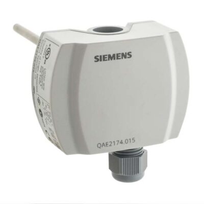 QAE2174.015 – Sonda activa de temperatura de inmersión 150 mm, alimentación DC 13.5…30 V, salida 4..20 mA, rango -10..120 ºC, no incluye vaina, PN depende de la vaina usada, IP54.