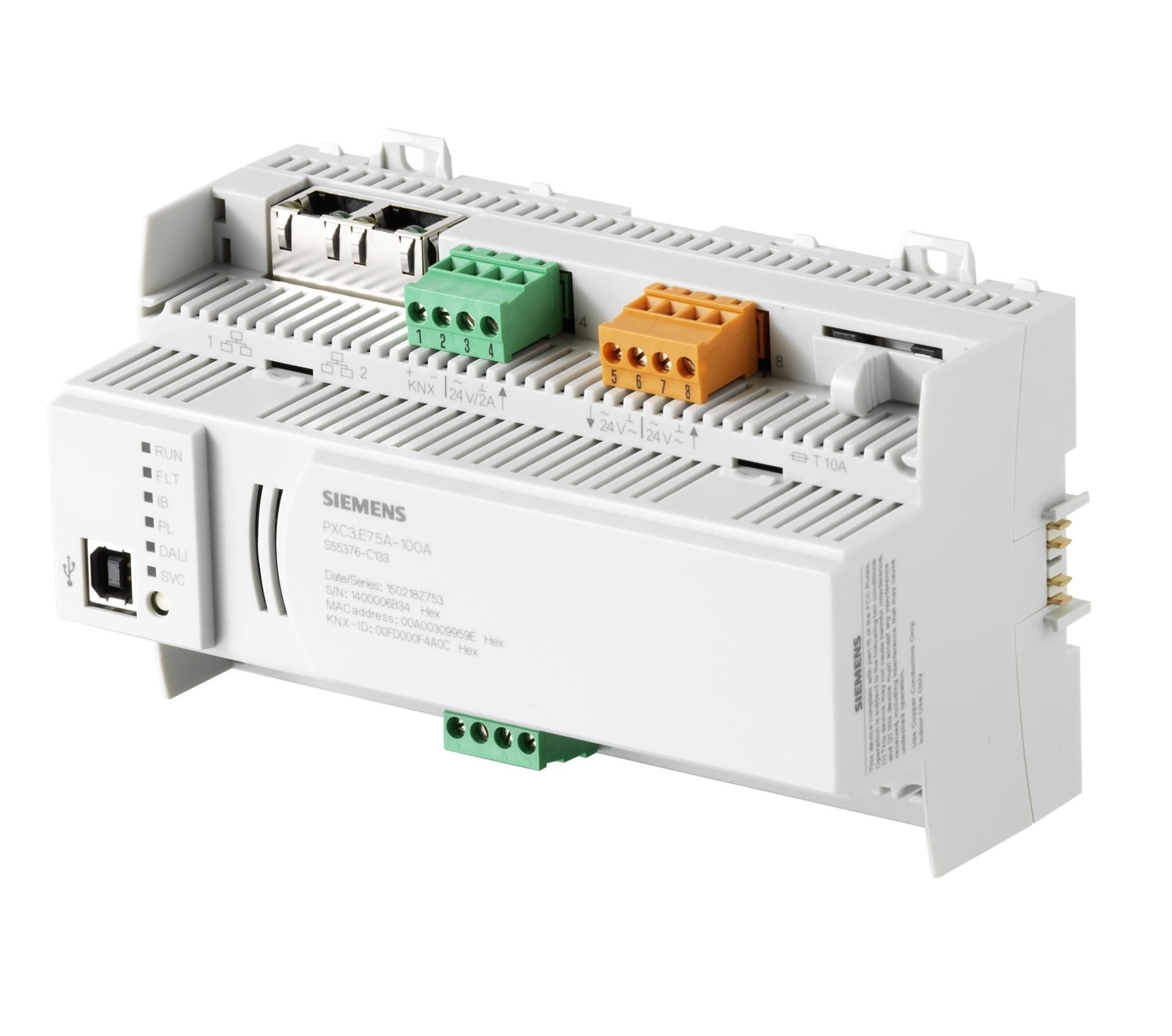 PXC3.E75A-200A - Equipo modular para ambientes, 24v AC, BacNet/IP , KNX PL-Link y DALI2.