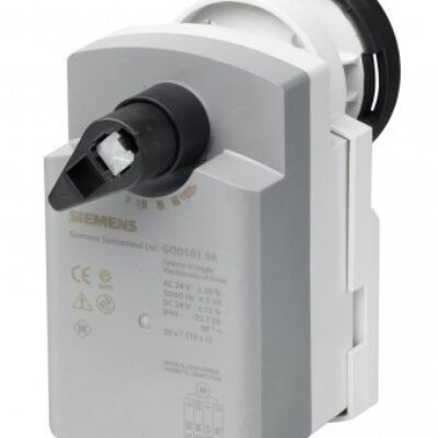 GQD161.9A – Actuador válvula de bola hasta DN25, 2 Nm, con muelle de retorno, IP40, control proporcional 0…10 VCC, alimentación 24 VCA/CC.