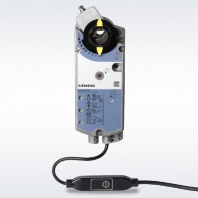 GCA161.1E/MO – Actuador rotativo compuerta 18 Nm, retorno por muelle, mando manual, cable de 0,9 m, protección IP54, control comunicación Modbus, 24 VCA/CC.