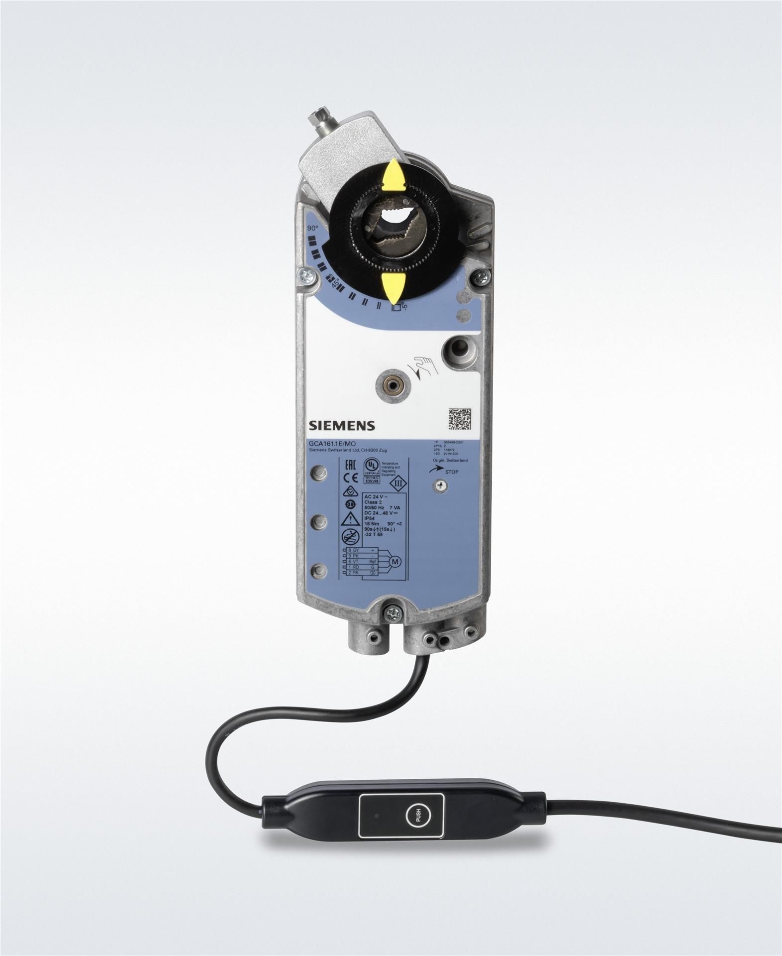 GCA161.1E/MO - Actuador rotativo para compuertas de aire 18 Nm (3 m2), con muelle de retorno.