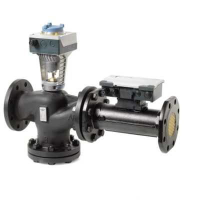 EVF4U20E100 – Válvula inteligente DN 100 como válvula de control independiente de la presión controlada por sensor PN16 con conexión bridada que incluye medición de caudal y capacidad con un caudal máximo de 75 m3/h.