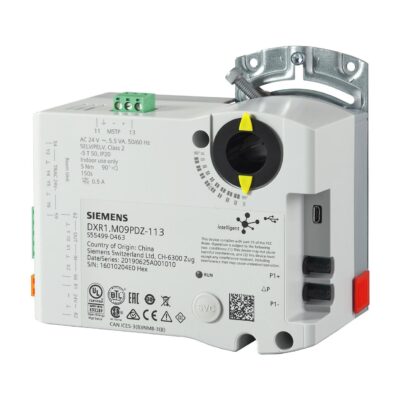 DXR1.M09PDZ-113 – Controlador FPB Compacto, BACnet MS/TP, 5 Nm, 2 UI, 1 sensor ΔP, 4 DO Triacs, 1 AO (0… 10 V).