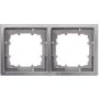 5TG13221 - Marco doble DELTA style color Platino metálico (similar a RAL 9007). Plástico. 82 x 153 mm.