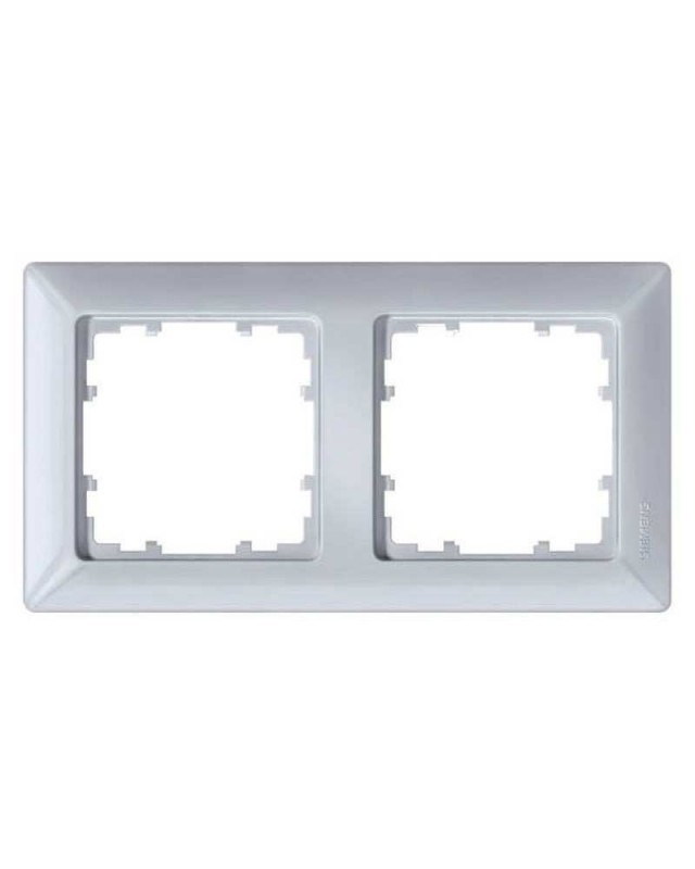 marco doble DELTA 5TG1112‑1, 5TG11121 - Marco doble DELTA miro color Aluminio metálico (similar a RAL 9006). Plástico. 91 x 161 mm.