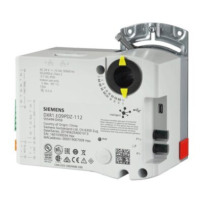 DXR1.E09PDZ-112 – Controlador VAV Compacto, BACnet IP, 5 Nm, 2 UI, 1 sensor ΔP, 4 DO Triacs, 1 AO (0… 10 V).