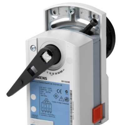 GLB161.9E/MO – Actuador válvula de bola hasta DN50, 10 Nm, sin muelle de retorno, IP54, control proporcional, alimentación 24 VCA/CC, comunicación Modbus.