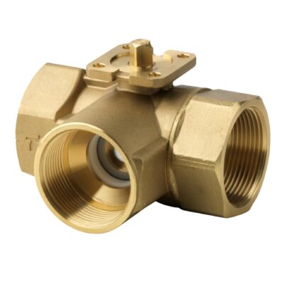 VBI61.50-63 – Válvula bola 3 vías isoporcentual para uso en circuito cerrado. Tª del medio -10…+120 ºC, PN40, rosca interna, DN50 Kvs = 63 m³/h.