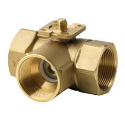 VBI61.20-4 – Válvula bola 3 vías isoporcentual para uso en circuito cerrado. Tª del medio -10…+120 ºC, PN40, rosca interna, DN20, Kvs = 4 m³/h.
