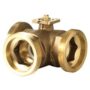 VBG61.50-40 - Válvula bola 3 vías isoporcentual para uso en circuito cerrado. Tª del medio -10…+120 ºC, PN40, rosca externa, DN50, Kvs = 40 m³/h.