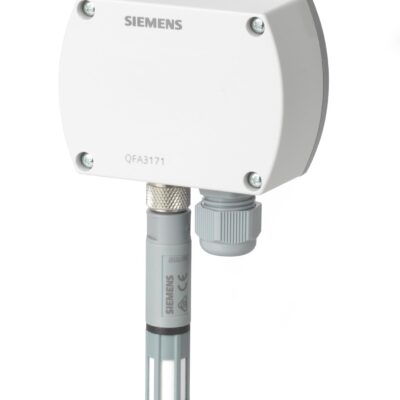 QFA3101 – Sonda de precisión para ambiente, medición humedad relativa señal 4…20 mA % h.r. 0…100%, alimentación 24 VCA / 13,5… 35 VCC.