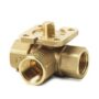 VBI61.15-4 - Válvula bola 3 vías isoporcentual para uso en circuito cerrado. Tª del medio -10…+120 ºC, PN40, rosca interna, DN15 Kvs = 4 m³/h.