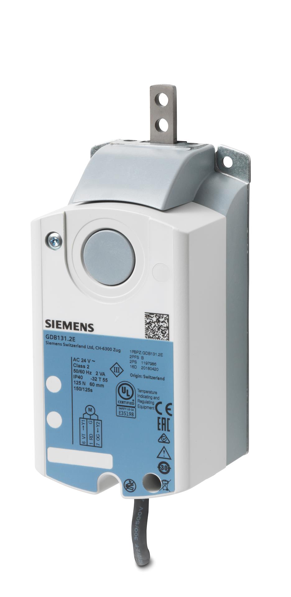 GLB163.2E - Actuador lineal de compuertas de aire de 250 N, sin muelle de retorno, mando manual, 0... 35 V DC ajustable, alimentación 24 VCA.
