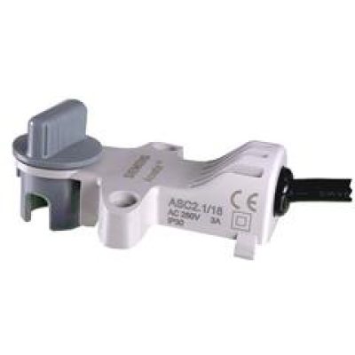 ASC2.1/18 – Interruptor auxiliar para actuadores SFA.1/18. Contacto conmutado, 2A / 250V, conmuta al 50% de la carrera aprox.