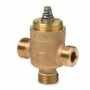 VXP47.10-1.6 - Válvula de 3-vías con cuerpo de bronce RG5 para unidades terminales, conexiones roscadas G1/2B, Tª del medio 1..110 ºC, carrera 2,5 mm, PN16, DN10, Kvs 1,6 m³/h.