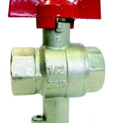 WZT-K12 – Válvula de bola Rp 1/2″ para sonda de temperatura DS M10x1 mm, longitud 27.5 mm o Ø 5.2 x 45 mm, PN 25, máximo 130 °C.