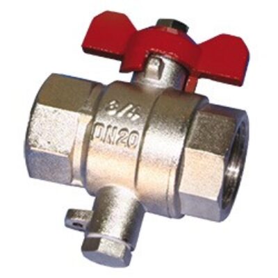 WZT-K34 – Válvula de bola Rp 3/4″ para sonda de temperatura DS M10x1 mm, longitud 27.5 mm o Ø 5.2 x 45 mm, PN 25, máximo 130 °C.