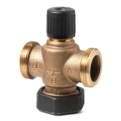 VVP45.25-6.3 – Válvula de 2-vías con cuerpo de bronce RG5 para unidades terminales, conexiones roscadas G1 1/4B, Tª del medio 1..110 ºC, carrera 5,5 mm, PN16, DN25, Kvs 6,3 m³/h.