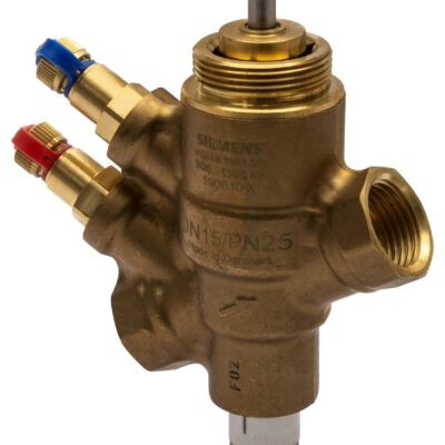VQI46.15L0.5Q – Válvula PICV todo/nada, rosca interna, carrera 4 mm, circuito cerrado, temperatura del medio 1… 90 °C, PN25, DN10, kvs 30…520l/h, con tomas.
