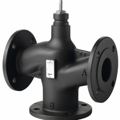 VXF43.65-63 – Válvula asiento 3 vías isoporcentual, embridada, 40 mm recorrido, circuito abierto y cerrado, temperatura del medio -20…220 °C, PN16, DN65, Kvs 63 m³/h.