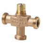 VXG44.15-4 - Válvula de 3-vías, cuerpo de bronce RG5, rosca G 1B según ISO 228/1. Tª del medio +1…+120 °C. Carrera 5,5 mm. PN16 - DN15, Kvs 4 m³/h.