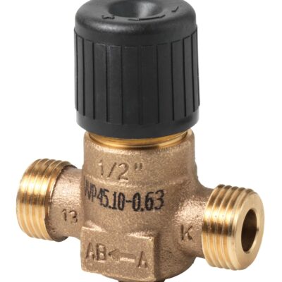 VVP45.10-0.63 – Válvula de 2-vías con cuerpo de bronce RG5 para unidades terminales, conexiones roscadas G1/2B, Tª del medio 1..110 ºC, carrera 5,5 mm, PN16, DN10, Kvs 0,63 m³/h.