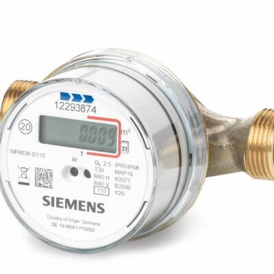 WFK636.D080 – Contador electrónico de agua fría Q3 = 2,5 m3 / h, longitud de montaje 80 mm, DN 15, rosca de conexión G 3/4 “, comunicación vía radio AMR y walk-by en S-Mode.