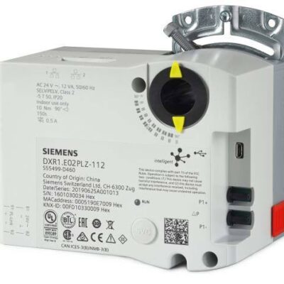 DXR1.E10PL-112 – Controlador VAV Compacto, BACnet IP, KNX PL-Link, 10 Nm, 1 DI, 2 UI, 1 sensor ΔP, 4 DO Triacs, 1 AO (0… 10 V).