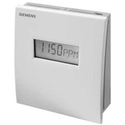 QPA2062D – Sensor de calidad de aire interior con pantalla LCD, con sensor CO2, sensor NTC de temperatura y sensor de humedad relativa, 24 VCA/CC, salidas 0..10 VCC.