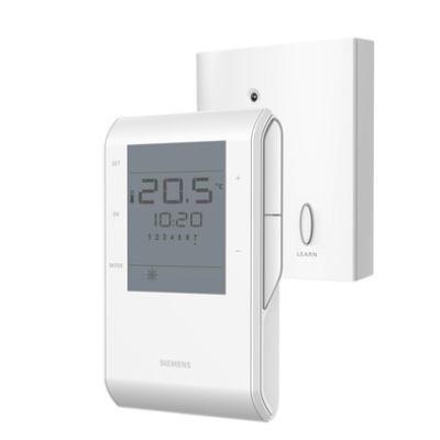 RDE50.1RF/SET – Termostato de ambiente con horario 7 días y LCD. Baterías 2 AAA, inalámbrico.