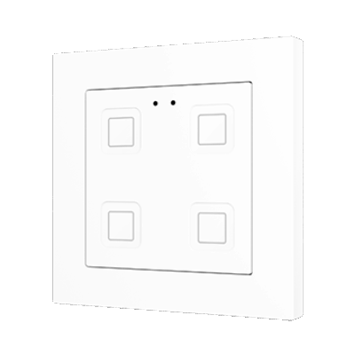 ZVIT55X4W – Tecla 55 X4. Pulsador capacitivo de policarbonato 55×55 – 4 botones – Blanco (marco ZS55 no incluido).
