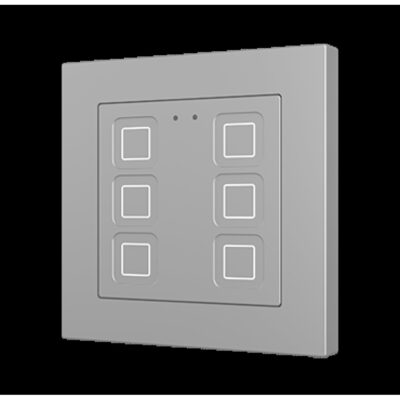 ZVIT55X6S -Tecla 55 X6. Pulsador capacitivo de policarbonato 55×55 – 6 botones – Plata (marco ZS55 no incluido).